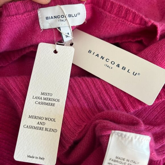 Bianco & Blu Italy Women's Merino Wool Cashmere Blend Sweater MEDIUM in Geraneo - Picture 7 of 8